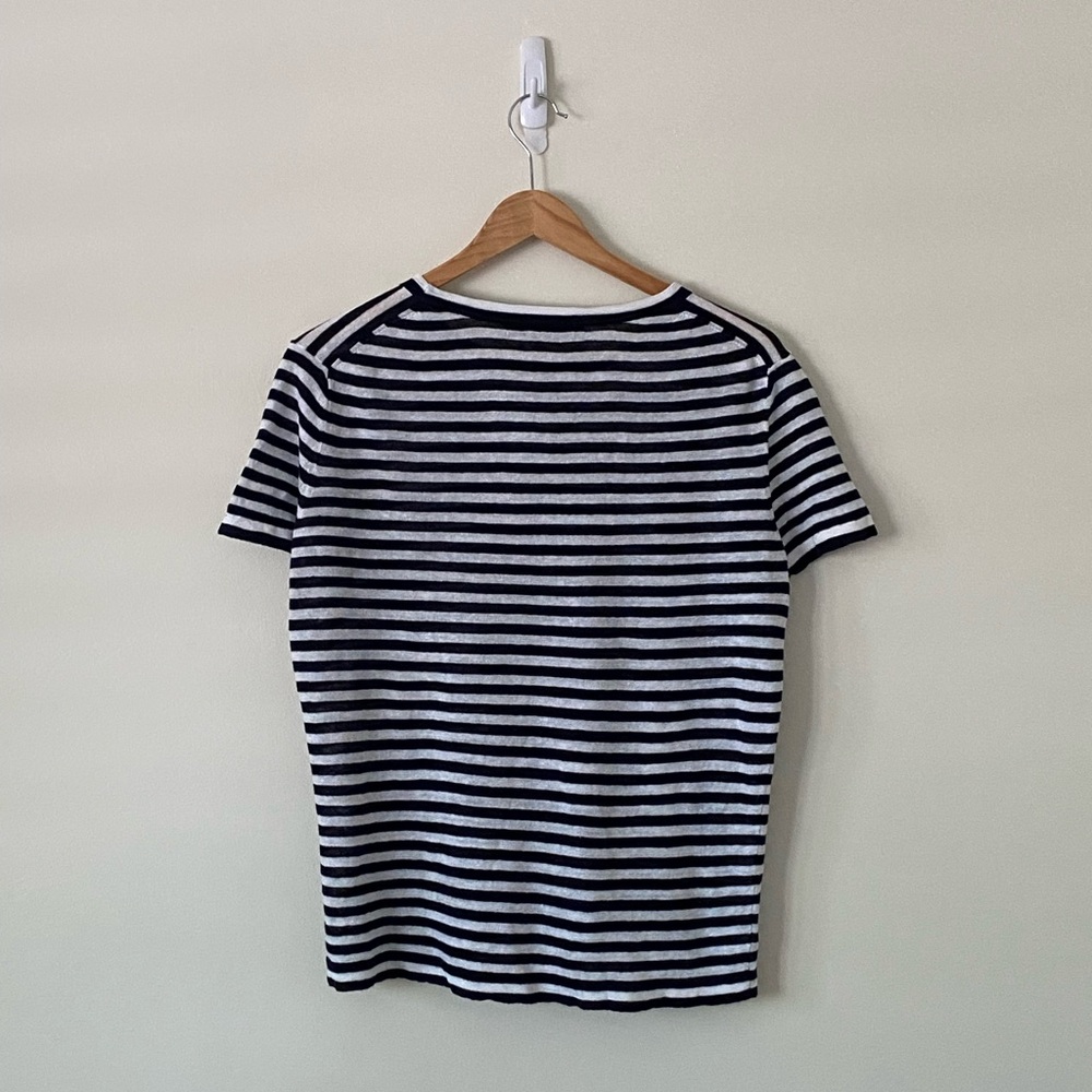 Jenni Kayne Black White Stripe Linen Shirt XS - Picture 2 of 6